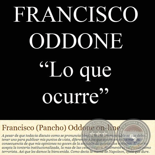 LO QUE OCURRE - Artículo de FRANCISCO (PANCHO) ODDONE  