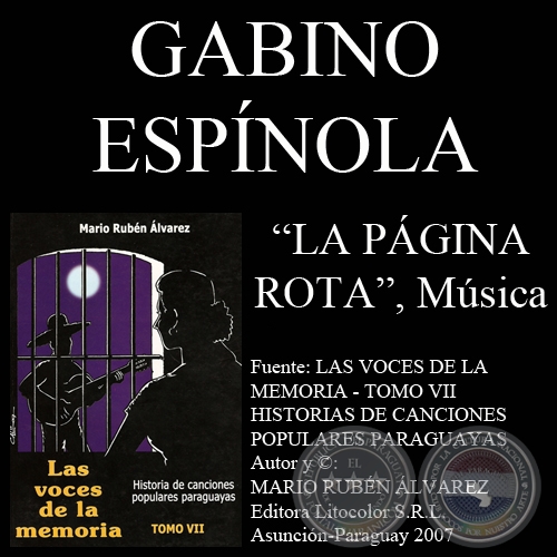 LA PÁGINA ROTA - Música: GABINO ESPÍNOLA - Letra: EMILIANO R. FERNÁNDEZ