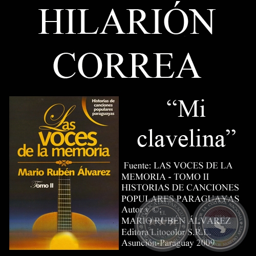 MI CLAVELINA - Letra: HILARIÓN CORREA