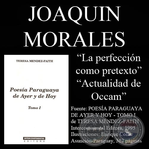 LA PERFECCION COMO PRETEXTO y poesías de Joaquín Morales - Año 1995
