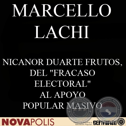 NICANOR DUARTE FRUTOS, DEL FRACASO ELECTORAL AL APOYO POPULAR MASIVO (MARCELLO LACHI) - AGOSTO DE 2003