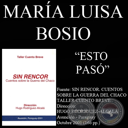 ESTO PASÓ (Cuento de MARÍA LUISA BOSIO)