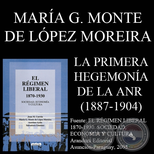 LA PRIMERA HEGEMONA DE LA ANR 1887-1904 - MARA G. MONTE DE LPEZ MOREIRA