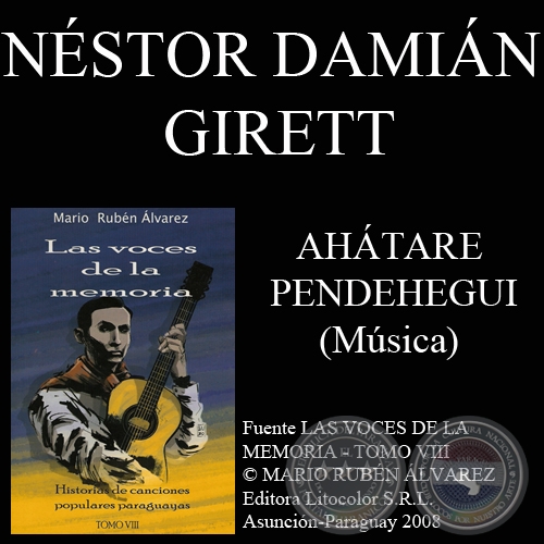 AHTARE PENDEHEGUI - Letra: EMILIANO R. FERNNDEZ - Msica: NSTOR DAMIN GIRETT 