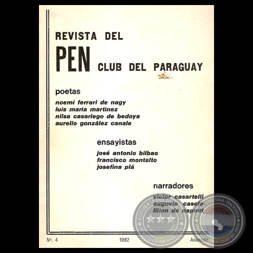 REVISTA DEL PEN CLUB DEL PARAGUAY - N 4  AO 1982 - ASUNCIN - POETAS / ENSAYISTAS / NARRADORES