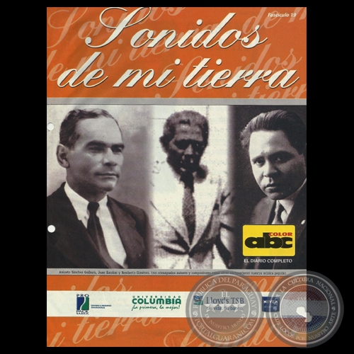 SONIDOS DE MI TIERRA - FASCÍCULO Nº 19 - ANICETO SÁNCHEZ GOIBURÚ, JUAN ESCOBAR y REMBERTO GIMÉNEZ 