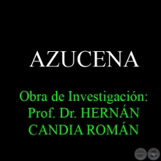 AZUCENA - Obra de Investigación: Prof. Dr. HERNÁN CANDIA ROMÁN