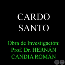 CARDO SANTO - Obra de Investigación: Prof. Dr. HERNÁN CANDIA ROMÁN