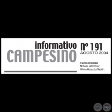INFORMATIVO CAMPESINO 191 - AGOSTO 2004