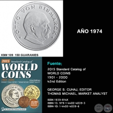 KM# 109 150 GUARANIES - AÑO 1974 - MONEDAS DE PARAGUAY