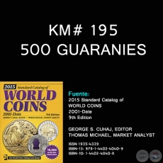 KM# 195 500 GUARANIES - MONEDAS DE PARAGUAY