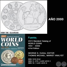 KM# 196 GUARANI - AÑO 2000 - MONEDAS DE PARAGUAY