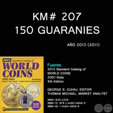 KM# 207 150 GUARANIES - AÑO 2013 (2011) - MONEDAS DE PARAGUAY