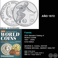 KM# 34 150 GUARANIES - AO 1972 - MONEDAS DE PARAGUAY