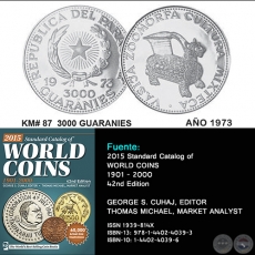 KM# 87 3000 GUARANIES - AÑO 1973 - MONEDAS DE PARAGUAY