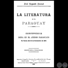 LA LITERATURA EN EL PARAGUAY - SEGUNDA EDICIÓN - Año 1889