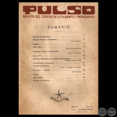 PULSO - AÑO IV - N° 8 - 9 - SET. - DICIEMBRE 1951 - REVISTA DEL CENTRO DE ESTUDIANTES PARAGUAYOS