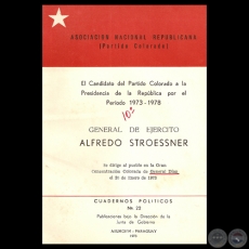 PTE. STROESSNER Y CAAGUAZU EL 27 DE ENERO DE 1973 -  Discurso de ALFREDO STROESSNER