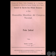 PODER JUDICIAL, 1968 - Mensaje Pdte. ALFREDO STROESSNER