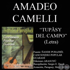 TUPÃSY DEL CAMPO - Letra: AMADEO CAMELLI - Música: RAMÓN VARGAS COLMÁN