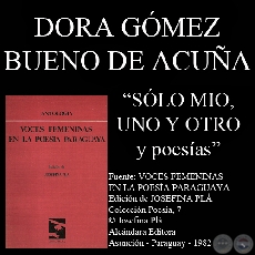 SÓLO MIO, ACCIÓN DE GRACIAS y POESÍAS de DORA GÓMEZ BUENO DE ACUÑA - Año 1982