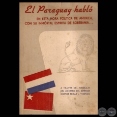 EL PARAGUAY HABLÓ, 1959 - Mensaje de EDGAR L. YNSFRAN