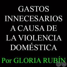 GASTOS INNECESARIOS A CAUSA DE LA VIOLENCIA DOMÉSTICA - Por GLORIA RUBÍN 