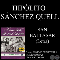 SAN BALTASAR - Letra: HIPÓLITO SÁNCHEZ QUELL - Música: MAURICIO CARDOZO OCAMPO