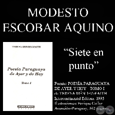 SIETE EN PUNTO - Poesía de: MODESTO ESCOBAR AQUINO