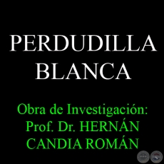 PERDUDILLA BLANCA - Obra de Investigación: Prof. Dr. HERNÁN CANDIA ROMÁN