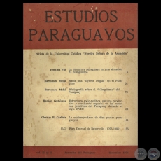 REVISTA DE ESTUDIOS PARAGUAYOS - VOL. II, N° 2 - 1974 - CEADUC - Director. BARTOMEU MELIA