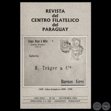 N° 38 - REVISTA DEL CENTRO FILATÉLICO DEL PARAGUAY - AÑO XXXII - 1998 - Presidente: HUGO BARRAIL 