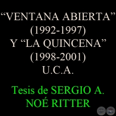 PRCTICAS, COMUNICACIN E IMAGEN INSTITUCIONAL EN LA UNIVERSIDAD CATLICA, 2006 - Tesis de SERGIO A. NO RITTER 