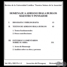 ADRIANO IRALA BURGOS, UN INTELECTUAL DE SU TIEMPO - Por ROBERTO L. CÉSPEDES - Diciembre 2003