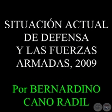 SITUACIÓN ACTUAL DE DEFENSA Y LAS FUERZAS ARMADAS - Por BERNARDINO CANO RADIL 