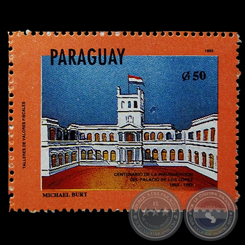 Pintura al óleo de MICHAEL BURT - SELLO POSTAL PARAGUAYO AÑO 1993