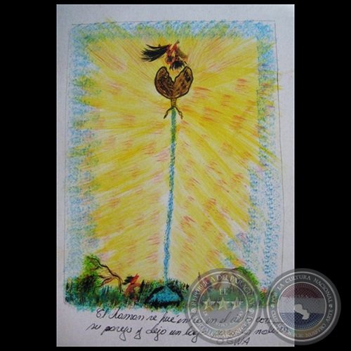 DIBUJO INDÍGENA 51 - Obra de OGWA FLORES - Colección GRUPO LIEBIG