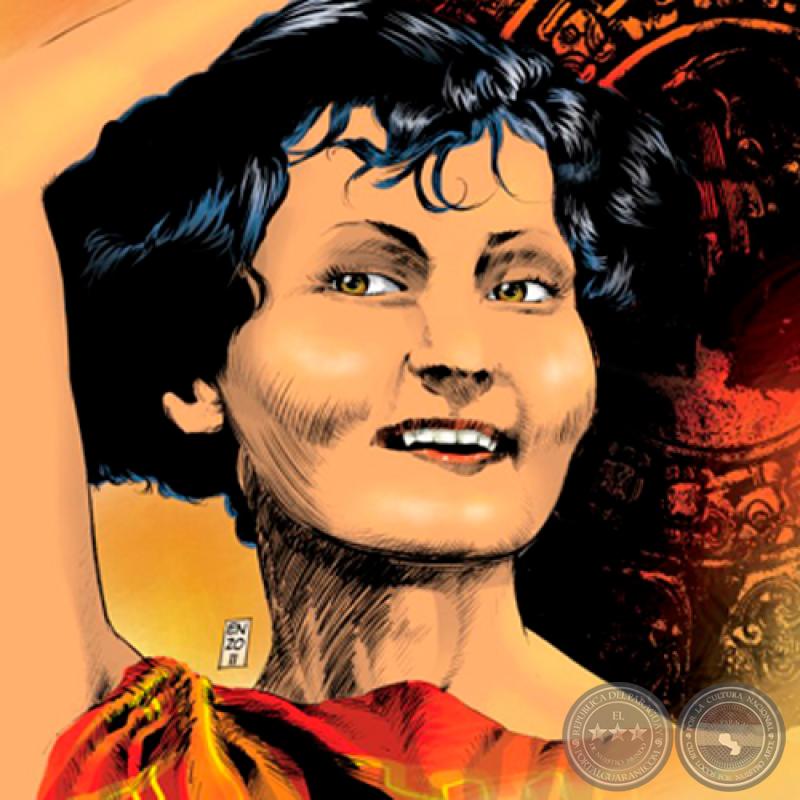 JOSEFINA PLÁ. POETA Y ENSAYISTA - Caricatura digital de ENZO PERTILE