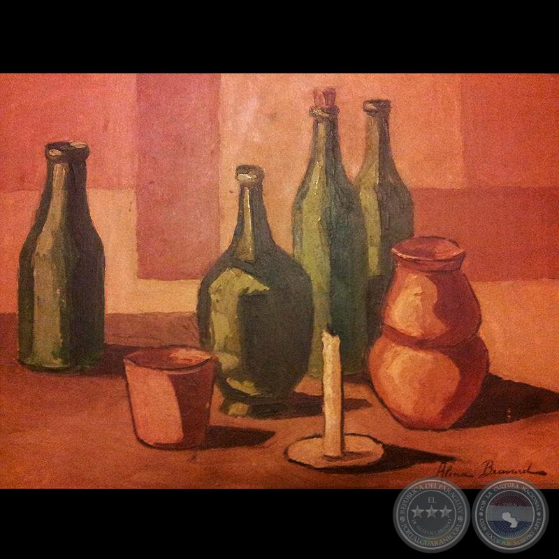 NATURALEZA MUERTA CON VELA - Óleo de ALICIA BRAVARD