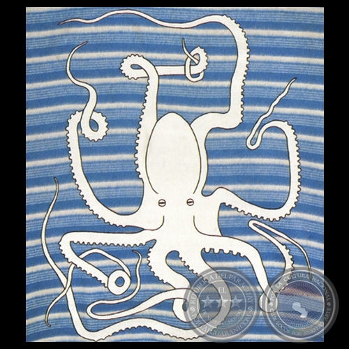 PULPO BLANCO, 1993 - Acrlico sobre frazada de polister de  FELICIANO CENTURIN 