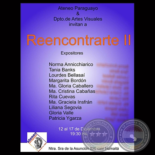 REENCONTRARTE II - Muestra colectiva de GLORIA VALLE OCAMPOS - Diciembre del 2013