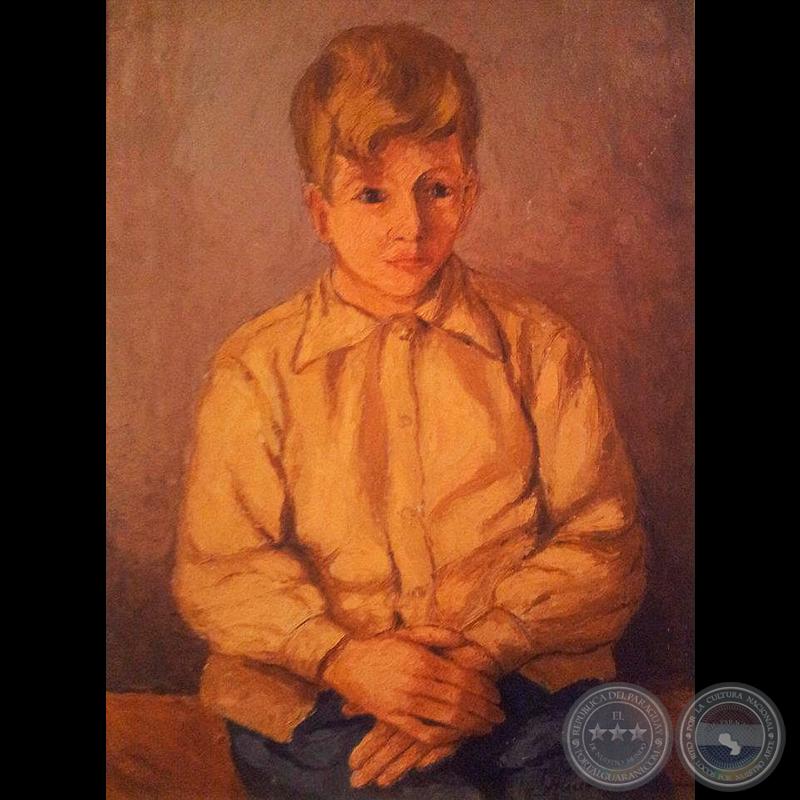 RETRATO DE NIÑO - Óleo de ALICIA BRAVARD