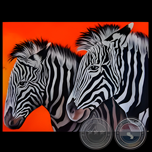 CEBRAS - PAISAJE AFRICANO - Obra de ARIUS ROMERO