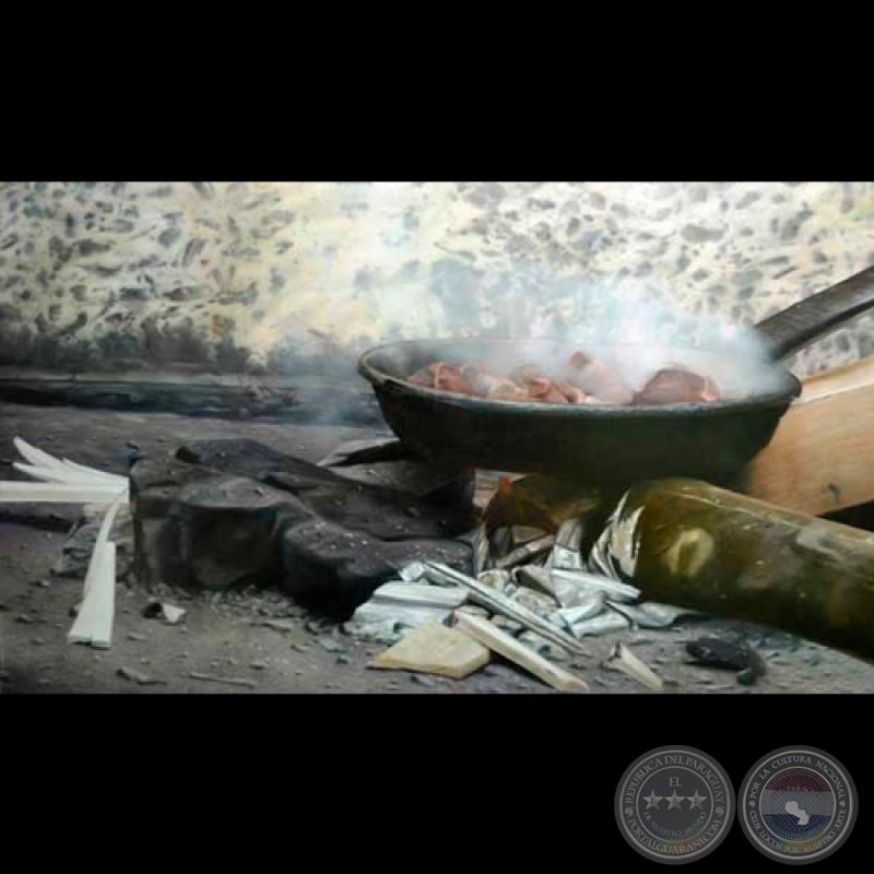 COCINANDO, 2013 - Óleo sobre lienzo de EMMANUEL FRETES ROY