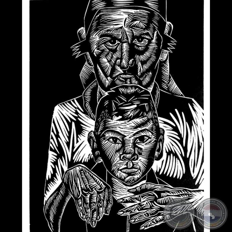LA ENCOMENDACIÓN, 1993 - Linografía sobre papel, ENRIQUE COLLAR