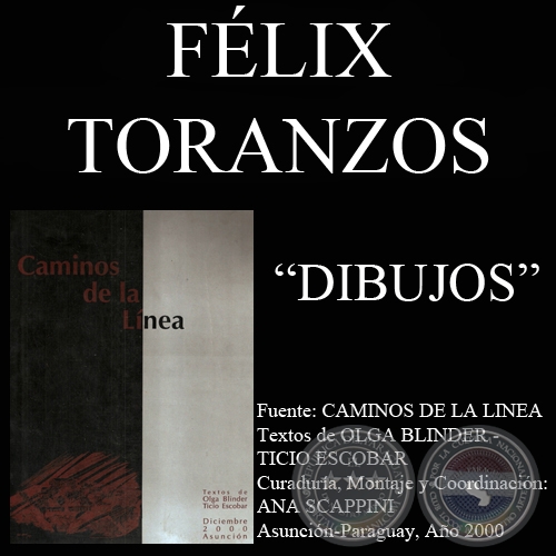 DIBUJOS DE FÉLIX TORANZOS EN CAMINOS DE LA LÍNEA (Textos de OLGA BLINDER y TICIO ESCOBAR)