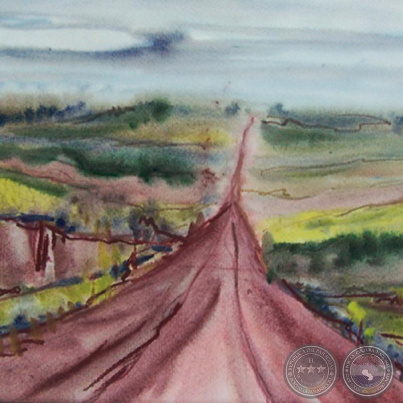 CAMINO A JESÚS - Acuarela de FRED BRAUNER