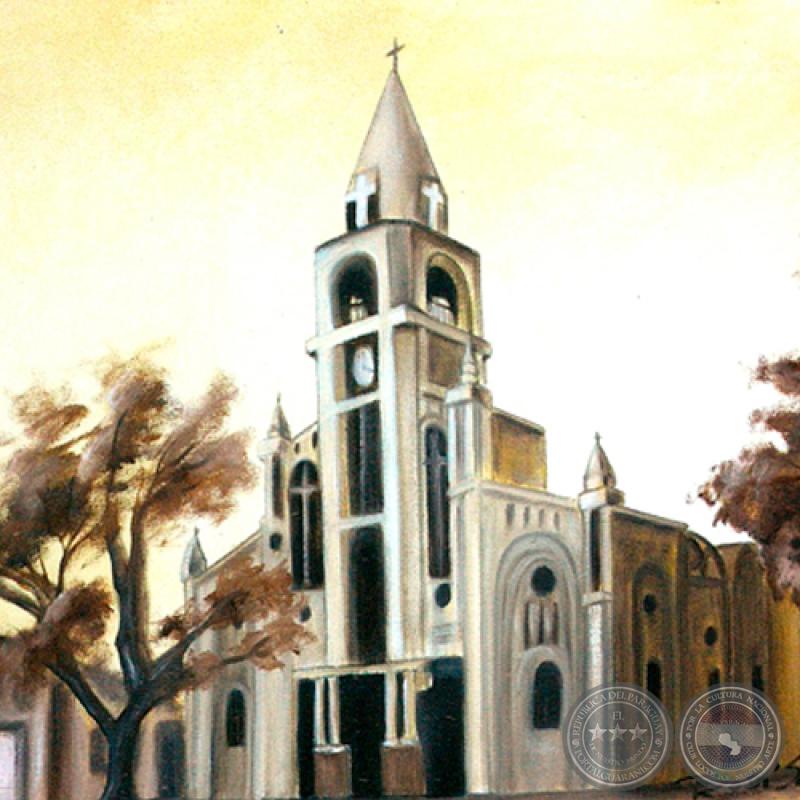 IGLESIA DE VILLA HAYES - PARAGUAY - Óleo de GRISELDA ROSSI SCHUBERT