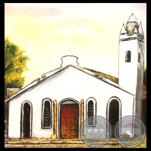 IGLESIA DE LA CIUDAD DE CHORÉ - PARAGUAY - Óleo de GRISELDA ROSSI SCHUBERT 