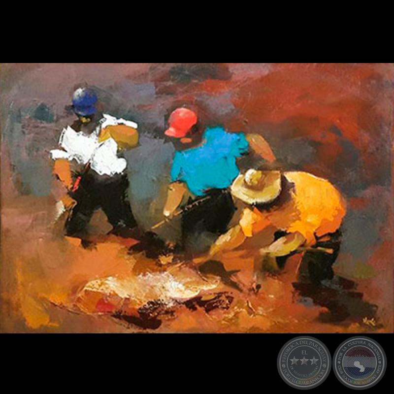 HOMBRES TRABAJANDO - Óleos de KOKI RUIZ - Año 2015